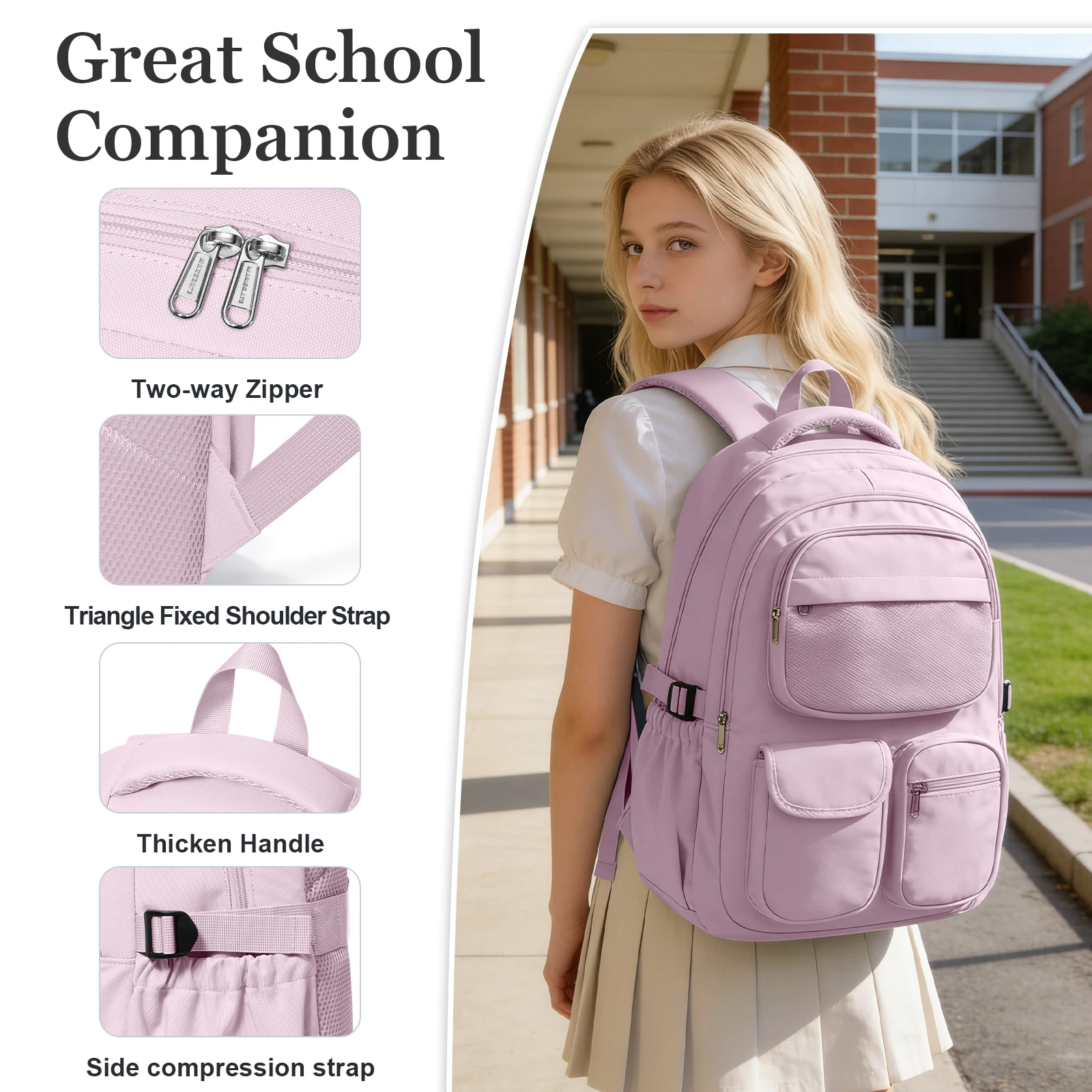 School Backpack for Teen Girls, Large Capacity Laptop Backpack School Bags Girls Boys Fashion Ergonomic Backpack Casual Daypack