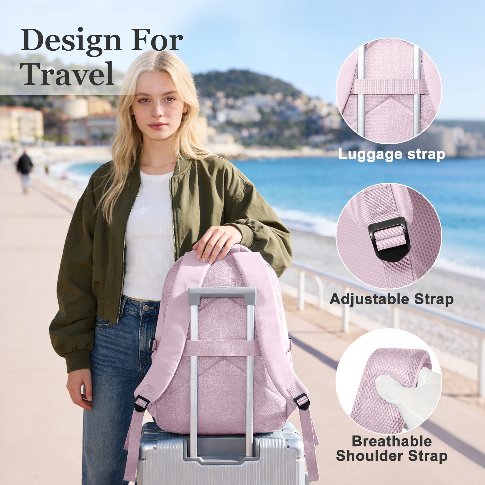School Backpack for Teen Girls, Large Capacity Laptop Backpack School Bags Girls Boys Fashion Ergonomic Backpack Casual Daypack