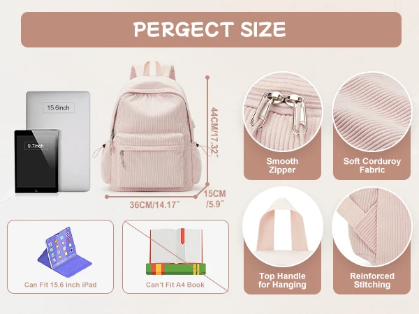 School Backpack for Teens Girls Boys Laptop Bag Fits 15.6 Inch College Travel Durable Leisure Fashion Student Backpack for Women