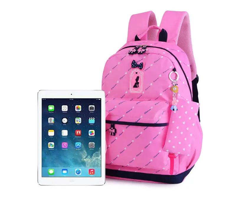 Orthopedic Primary Backpacks For Girls School Bags 3 Pcs/Set Schoolbag Dot Printing Schoolbag teenagers bookbag Rucksack Moch