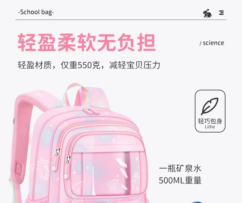Children School Bags For Girls Lightweight Kids Princess Backpack Schoolbag Primary School Backpack Kids Book bag Mochila