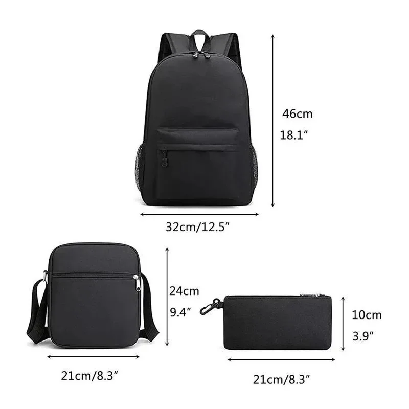 CR7 Ronaldo Backpack Football 67 Print School Bag With Shoulder Bag & Pencil Case For Student Boys Gift Daily Travel Rucksack