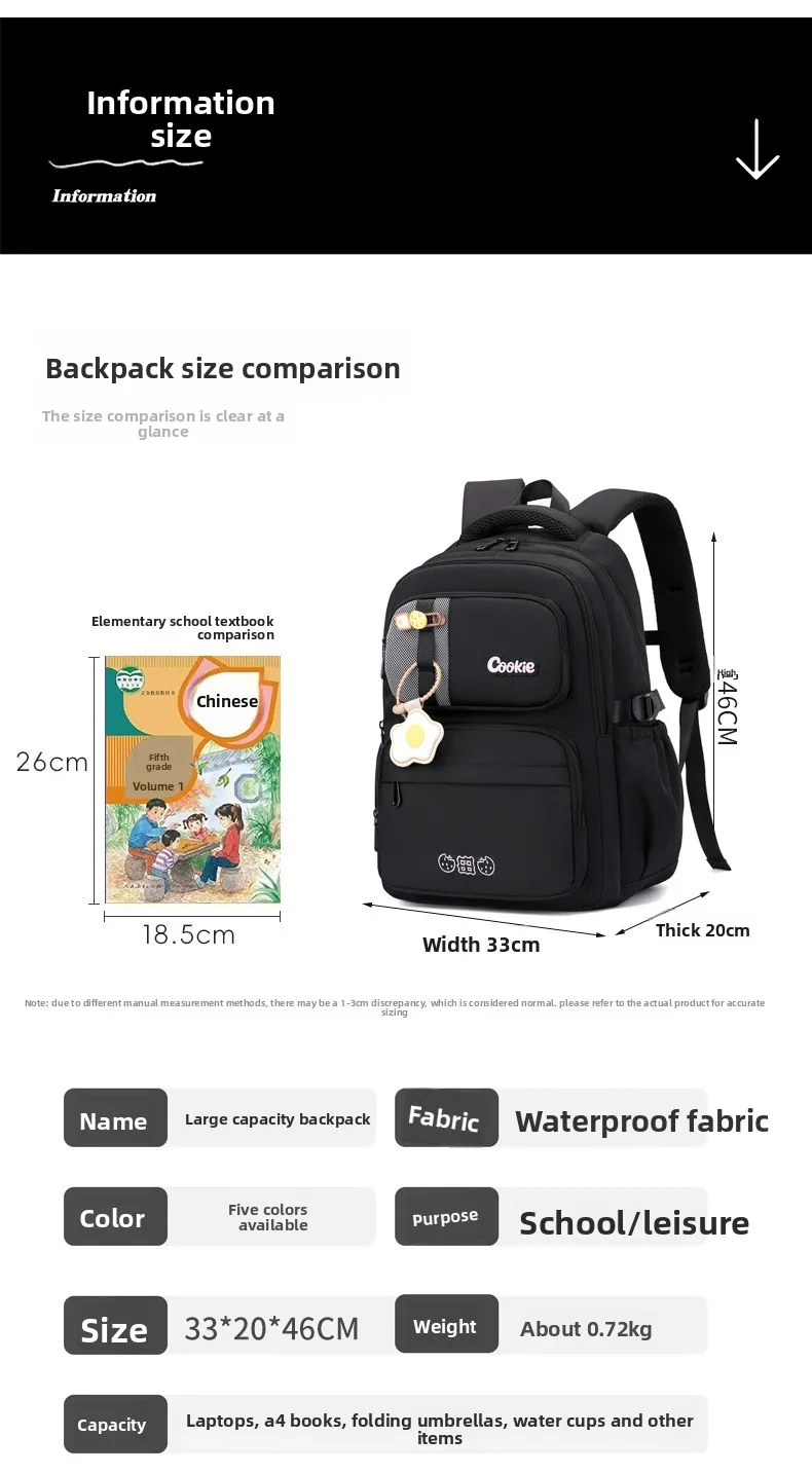 Cool School Backpack for teenage girls Student Large Capacity Backpack Stylish Casual School Bag for Middle High School Students