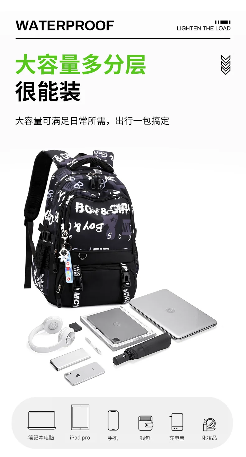 Boys School Bags Children Middle School Backpack Teenage Schoolbag Outdoor Travel backpack Big Student Laptop Backpack Book bag
