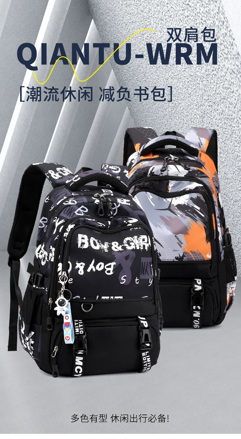 Boys School Bags Children Middle School Backpack Teenage Schoolbag Outdoor Travel backpack Big Student Laptop Backpack Book bag