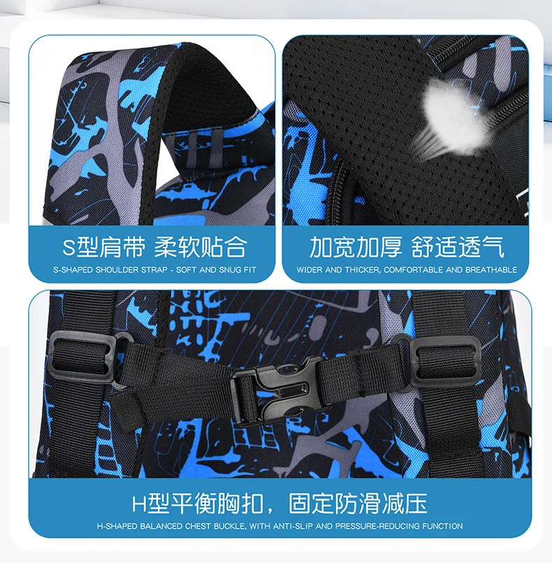 3 Pcs Kids School Backpcak Children School Bags Set Boys Primary Backpack with Lunch Bag Schoolbag Book Bag Kids Mochilas