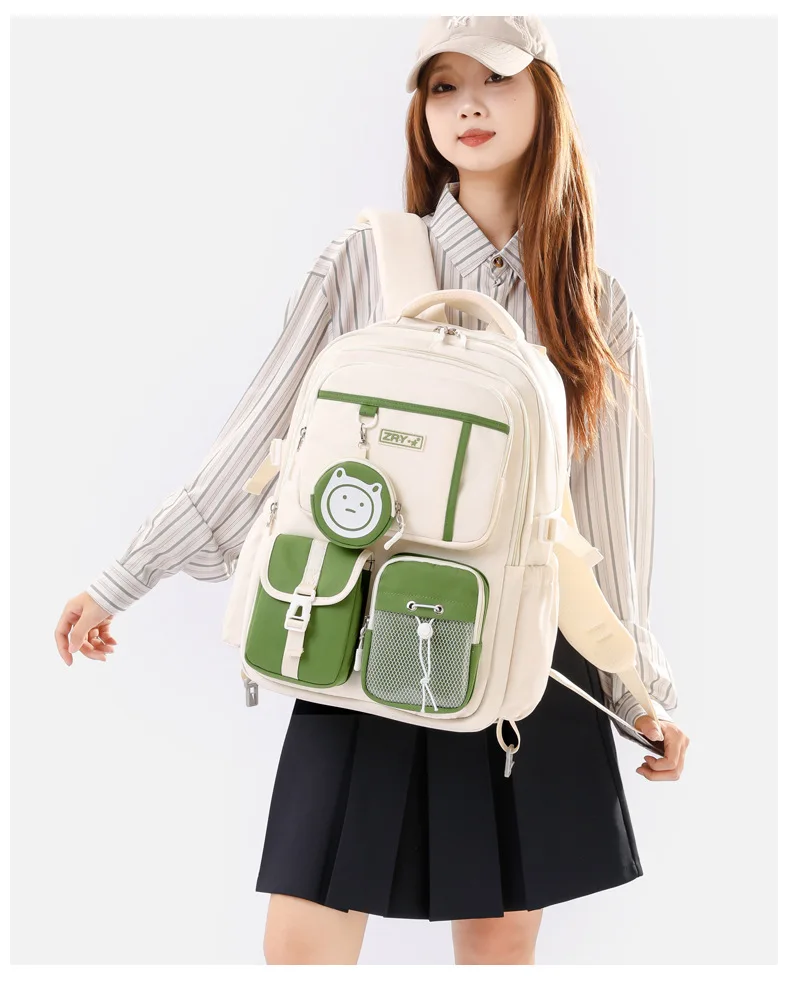 Cool School Bags for Teenage Girls Middle School Student Schoolbag Leisure Campus Backpack High School Large Capacity Backpack
