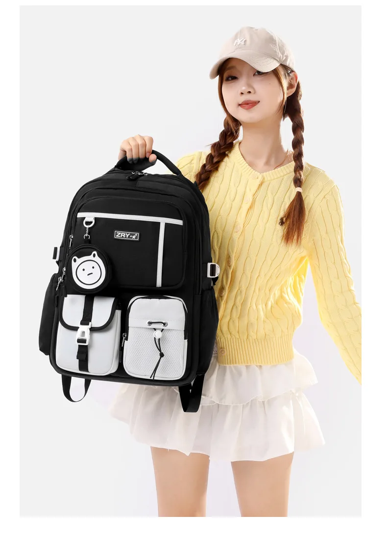 Cool School Bags for Teenage Girls Middle School Student Schoolbag Leisure Campus Backpack High School Large Capacity Backpack