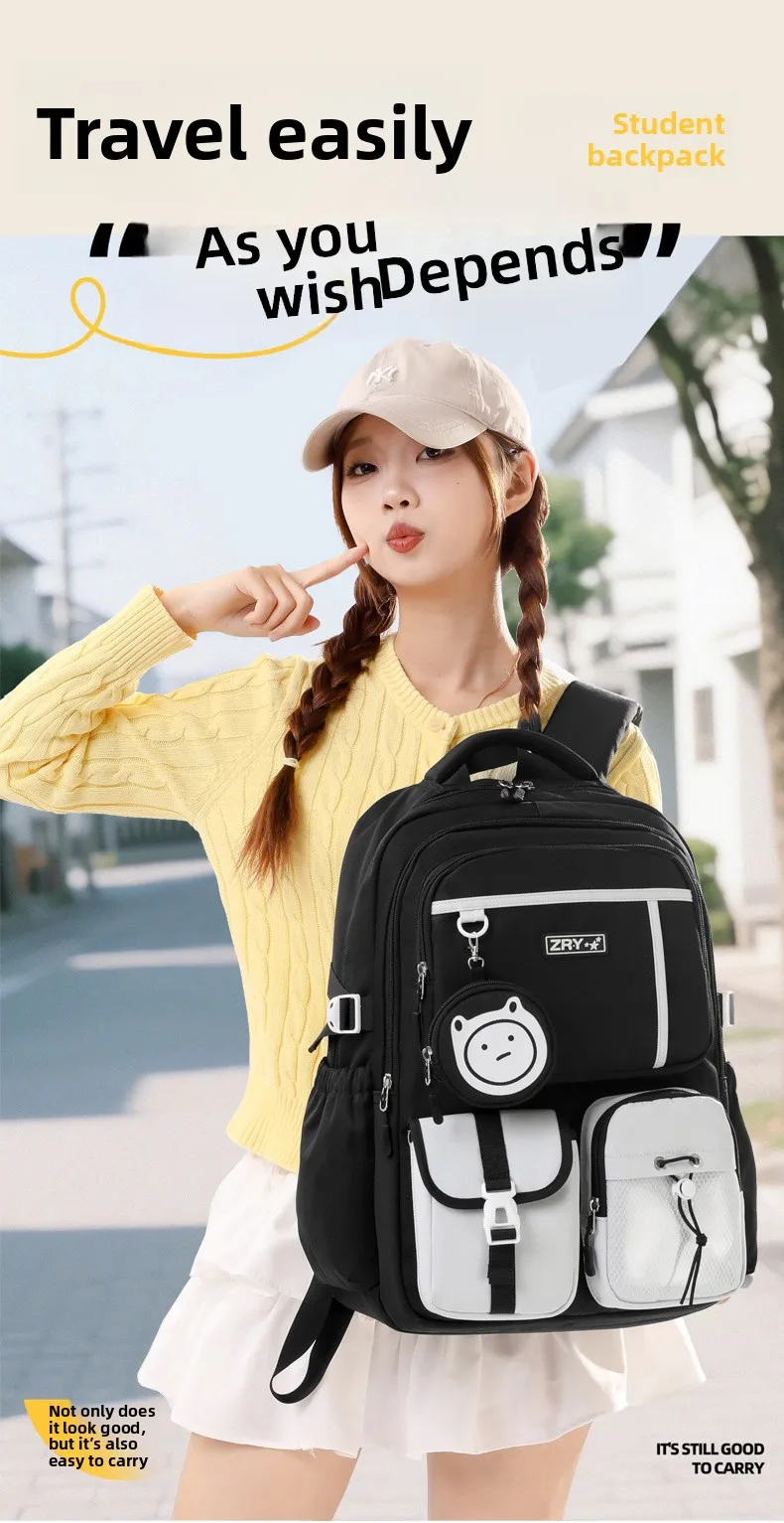 Cool School Bags for Teenage Girls Middle School Student Schoolbag Leisure Campus Backpack High School Large Capacity Backpack