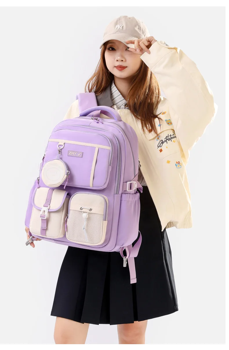 Cool School Bags for Teenage Girls Middle School Student Schoolbag Leisure Campus Backpack High School Large Capacity Backpack