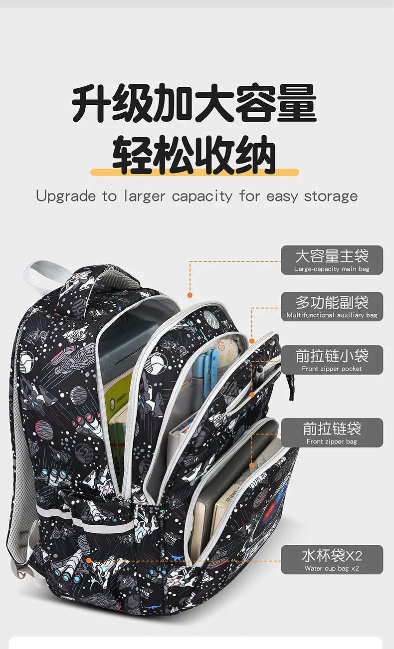 Children School Bags for Boys Girls Kids Schoolbag Primary Book Bag School Backpack Set 3Pcs with Lunch Bag Mochila