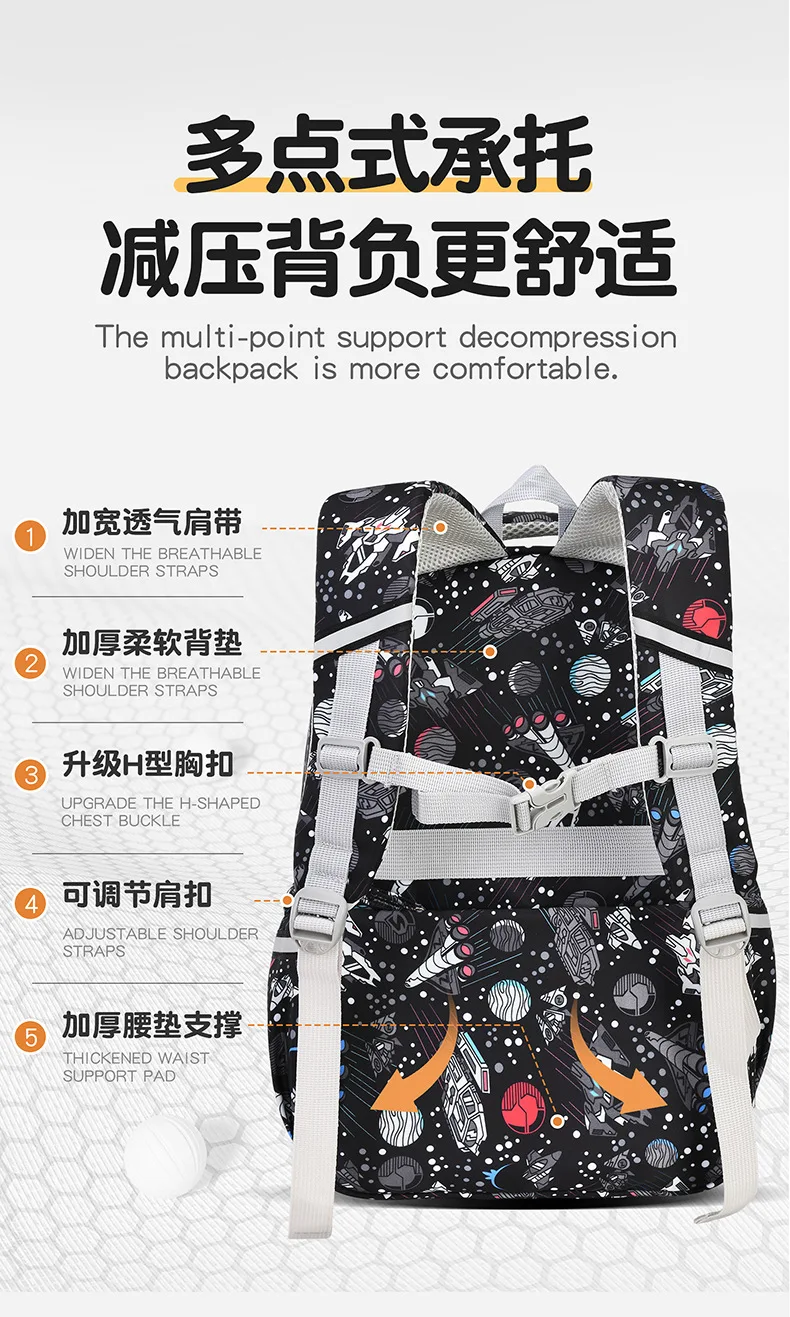 Children School Bags for Boys Girls Kids Schoolbag Primary Book Bag School Backpack Set 3Pcs with Lunch Bag Mochila