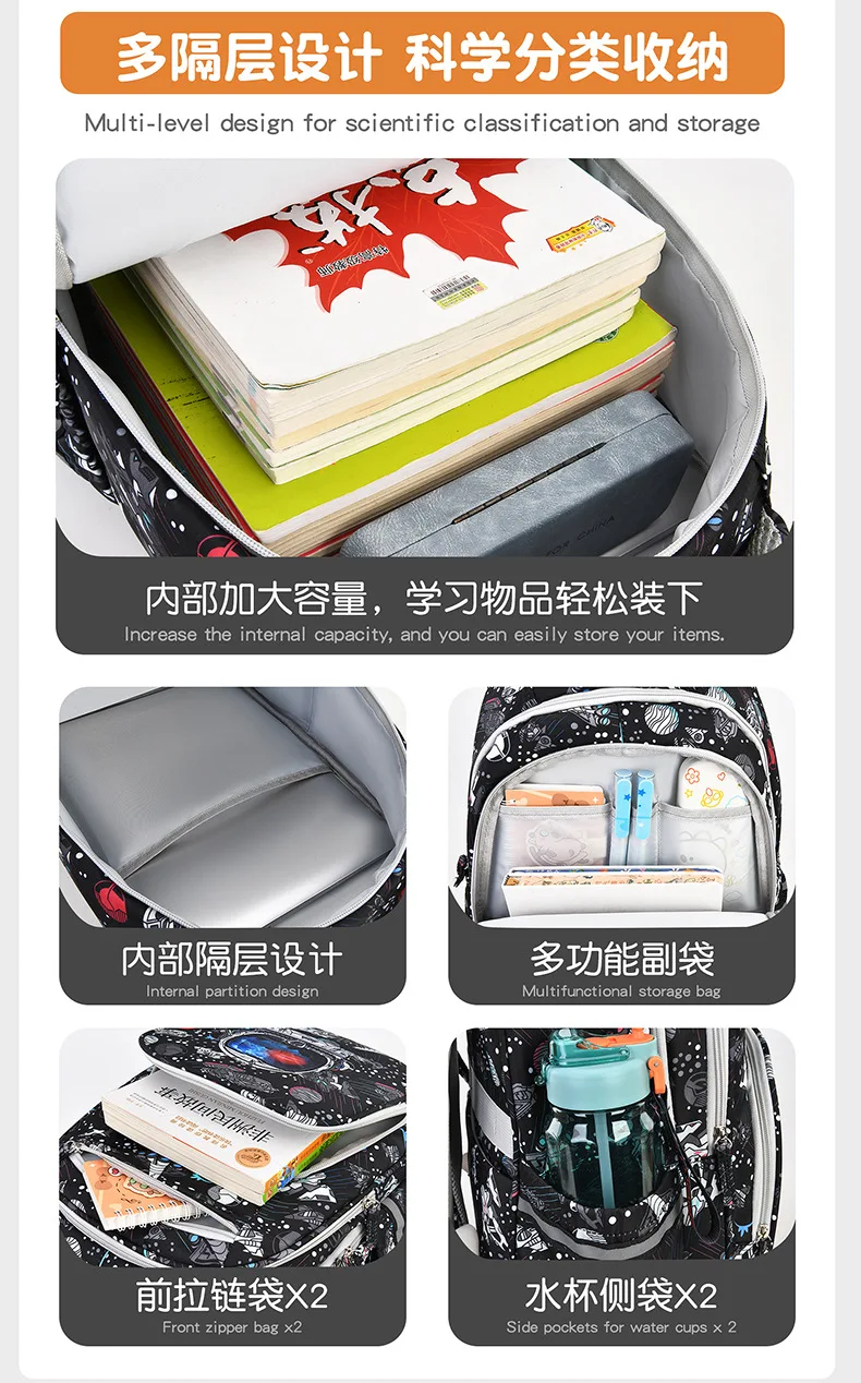 Children School Bags for Boys Girls Kids Schoolbag Primary Book Bag School Backpack Set 3Pcs with Lunch Bag Mochila