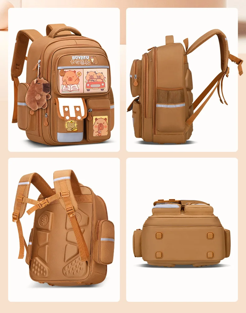 Capybara Children School Bags For Boys Girls Kids Backpack Orthopedic School Backpack Waterproof Primary Schoolbag Book Bag