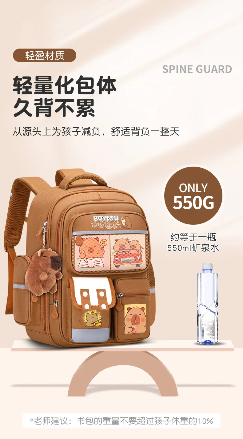 Capybara Children School Bags For Boys Girls Kids Backpack Orthopedic School Backpack Waterproof Primary Schoolbag Book Bag