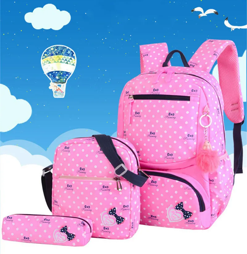 Bunnyfly 3pcs/Set Kids School Bag Backpack Set Fashion Lovely Children's Backpack for Girls Student Mochila Sac