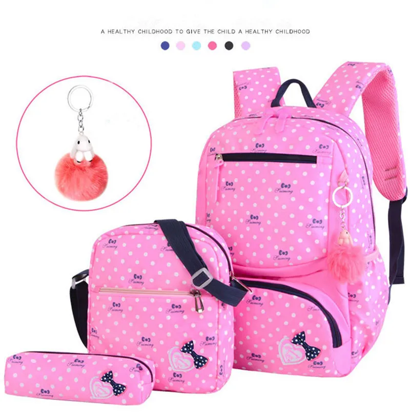 Bunnyfly 3pcs/Set Kids School Bag Backpack Set Fashion Lovely Children's Backpack for Girls Student Mochila Sac