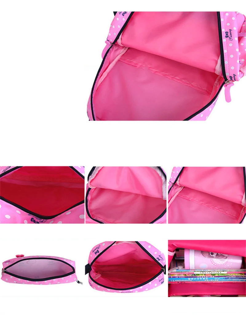 Bunnyfly 3pcs/Set Kids School Bag Backpack Set Fashion Lovely Children's Backpack for Girls Student Mochila Sac