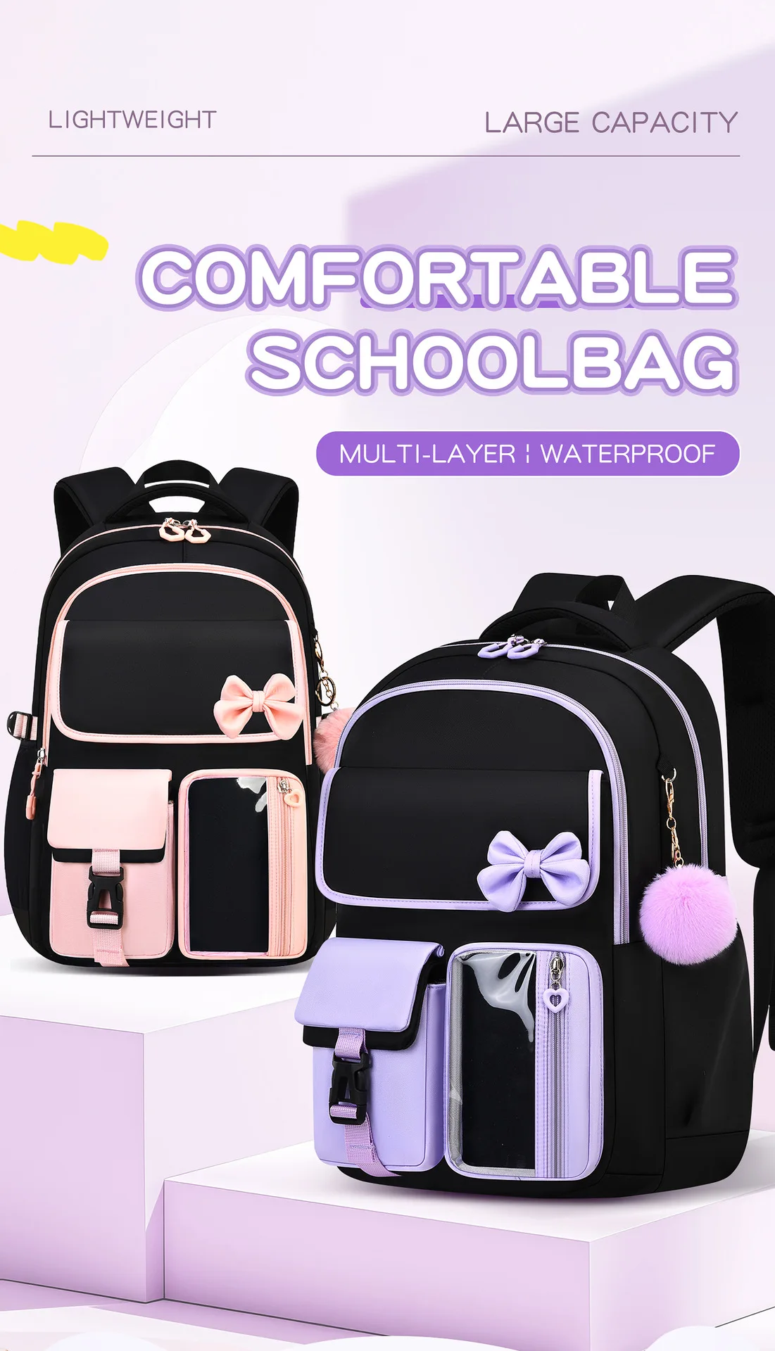 Primary School Bags For Girls Schoolbag Kawaii Lightweight Children School backpack Book Bag Travel Backpack Mochilas Gifts