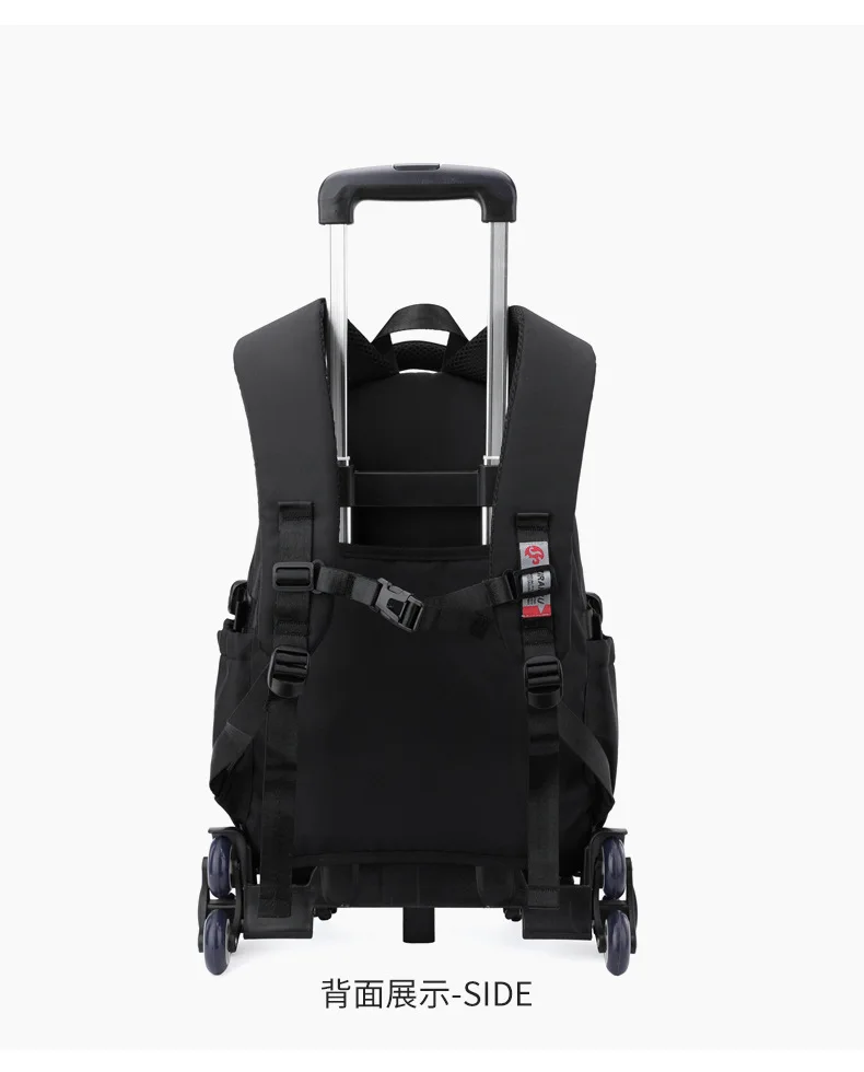 Children New Trolley Backpacks Boyes School Bag Kids Back Pack Nylon Students Rolling Mochila Korea Schoolbag Trolley Bookbags