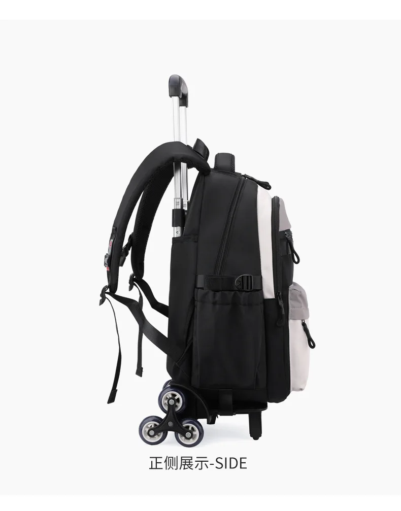 Children New Trolley Backpacks Boyes School Bag Kids Back Pack Nylon Students Rolling Mochila Korea Schoolbag Trolley Bookbags