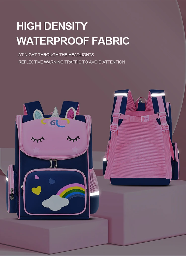Kid Backpack for Girl Unicorn Children Bookbag Rainbow Eyes School Bag Teen Girl Backpack for Traveling Waterproof Mochilas