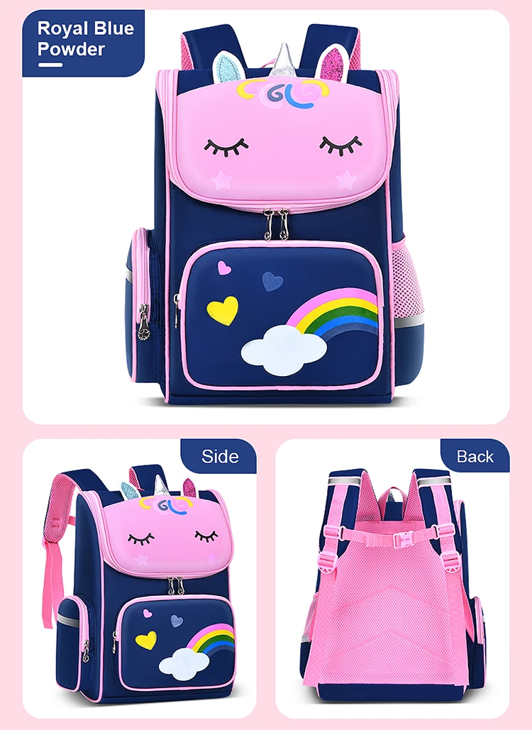 Kid Backpack for Girl Unicorn Children Bookbag Rainbow Eyes School Bag Teen Girl Backpack for Traveling Waterproof Mochilas