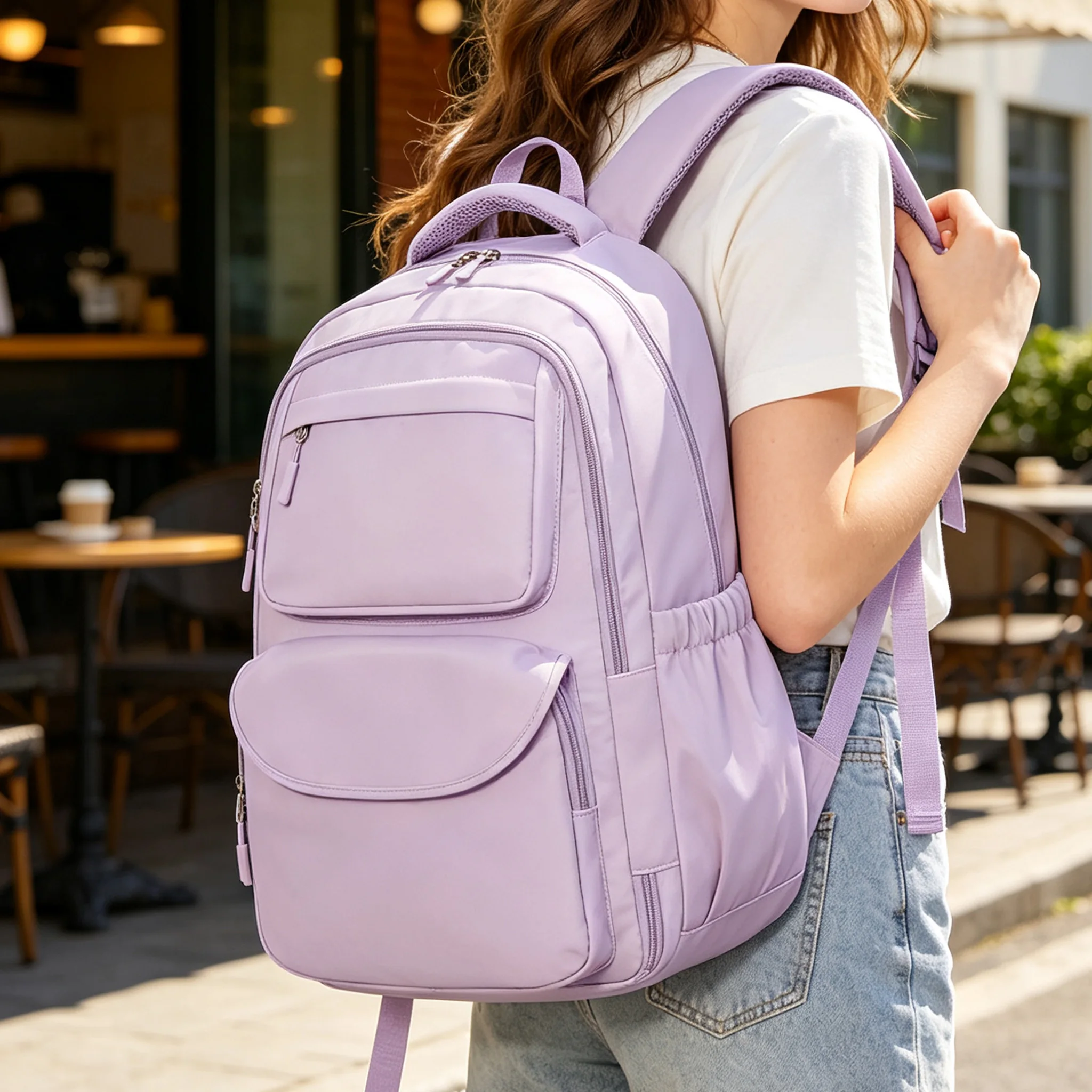 School Backpack for Girls, Teens Backpack Elementary School Bag, Lightweight Large Capacity Cute Backpack Junior High Backpack