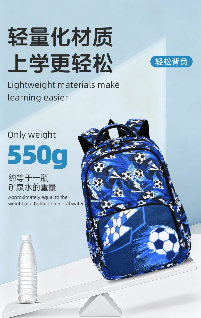 Children School Bags for Boys Set Schoolbag Primary Book Bag School Backpack with Lunch Bag 3Pcs Kids Waterproof Travel Rucksack