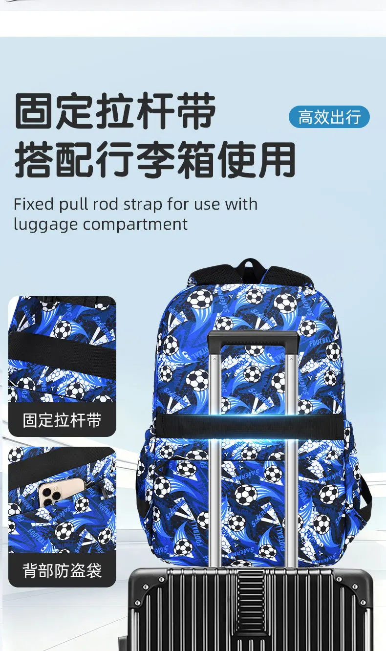 Children School Bags for Boys Set Schoolbag Primary Book Bag School Backpack with Lunch Bag 3Pcs Kids Waterproof Travel Rucksack
