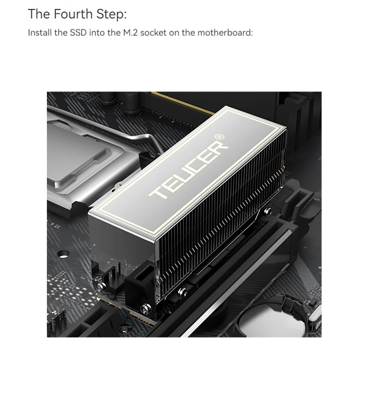 TEUCER M.2 SSD Heat Sink M2 2280 NVME Cooler Kit Dual Heat Tube Aluminum Copper Material PC Solid State Drive Radiator