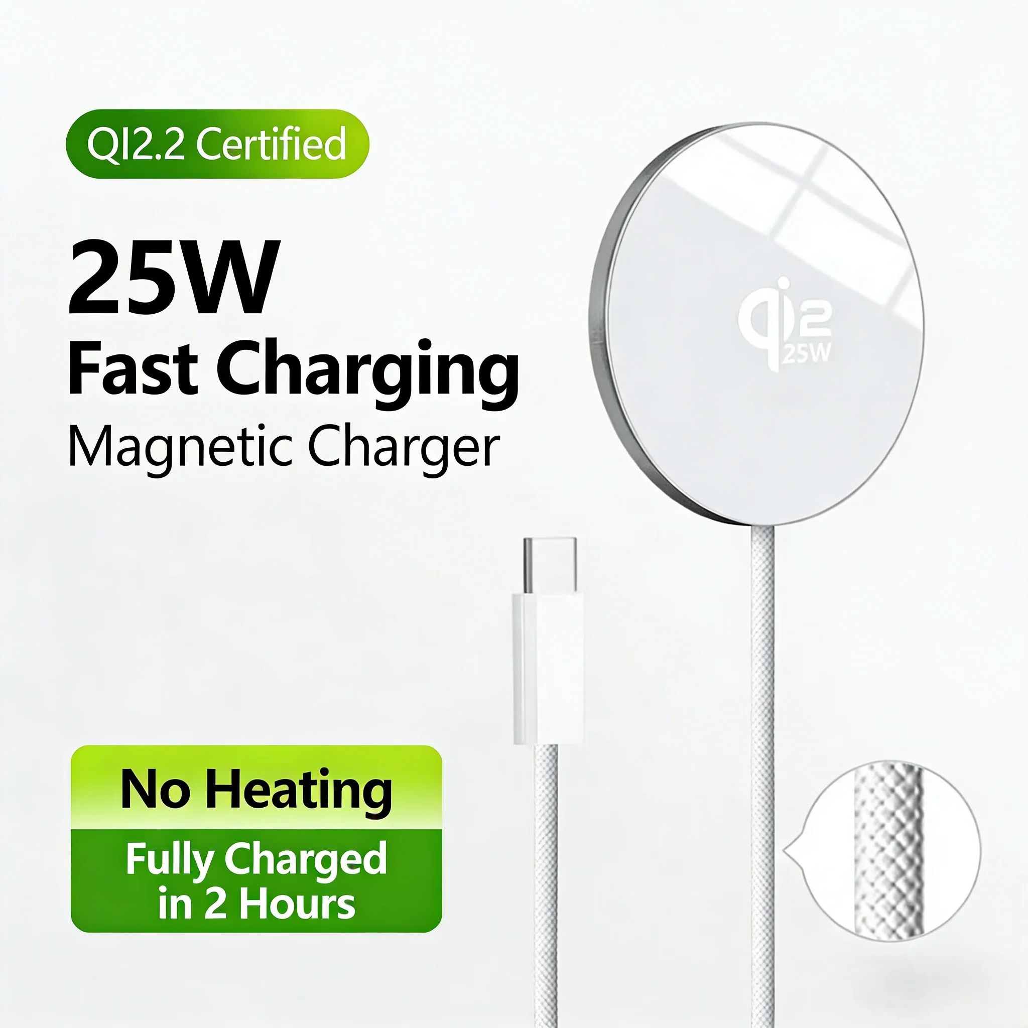 New Qi2.2 Magnetic Charger for MagSafe 25W Super Wireless Fast Charging for iPhone 17 16 15 14 13 12 Pro Max Samsung S25 S23 S22