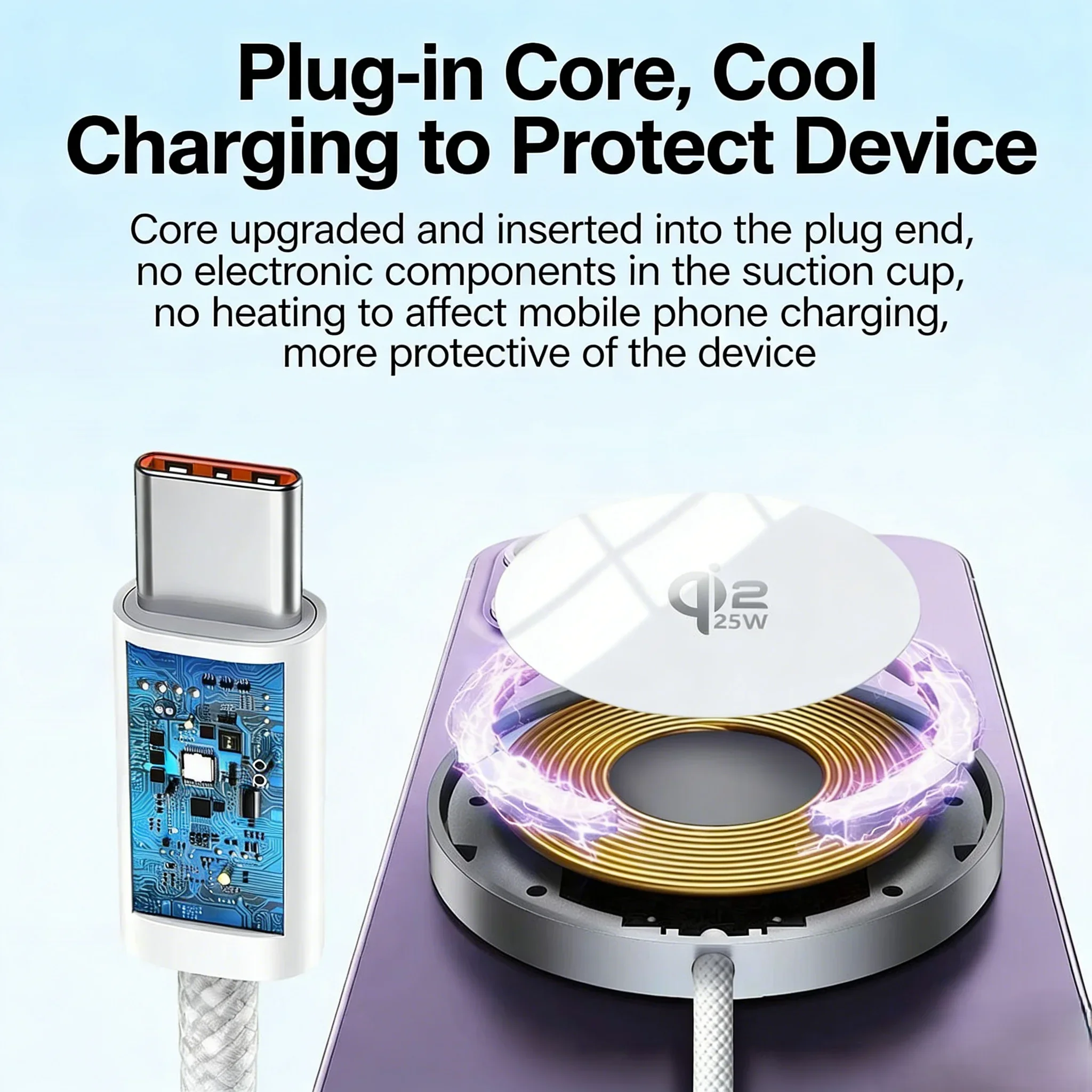 New Qi2.2 Magnetic Charger for MagSafe 25W Super Wireless Fast Charging for iPhone 17 16 15 14 13 12 Pro Max Samsung S25 S23 S22