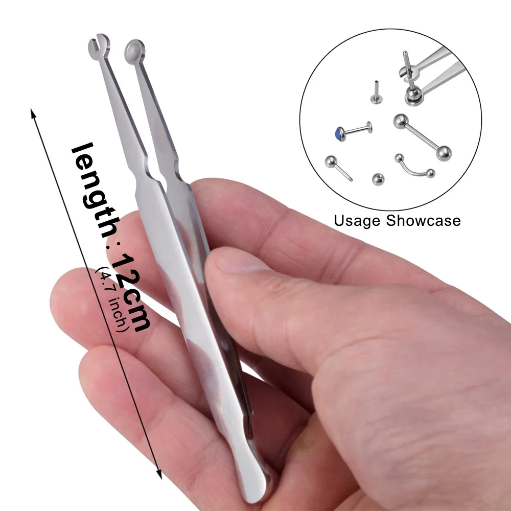 1pc 316L Stainless Steel Piercing Forceps Clamps Pliers for Nose Ear Belly Navel Lip Professional Body Piercing Supplies Tool