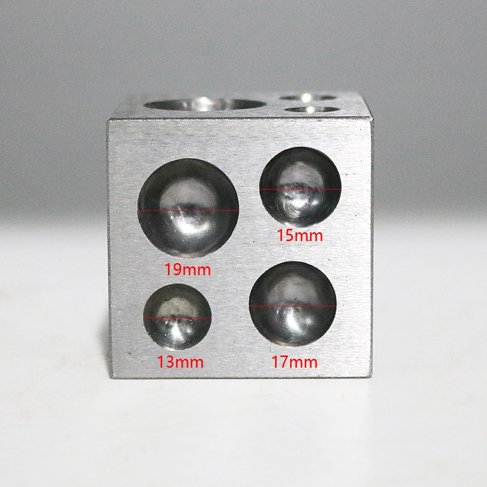 PHYHOO Dapping Block Square with Polished High Carbon Steel Cavities Bell Making Punching Tools Jewelry Making Tools