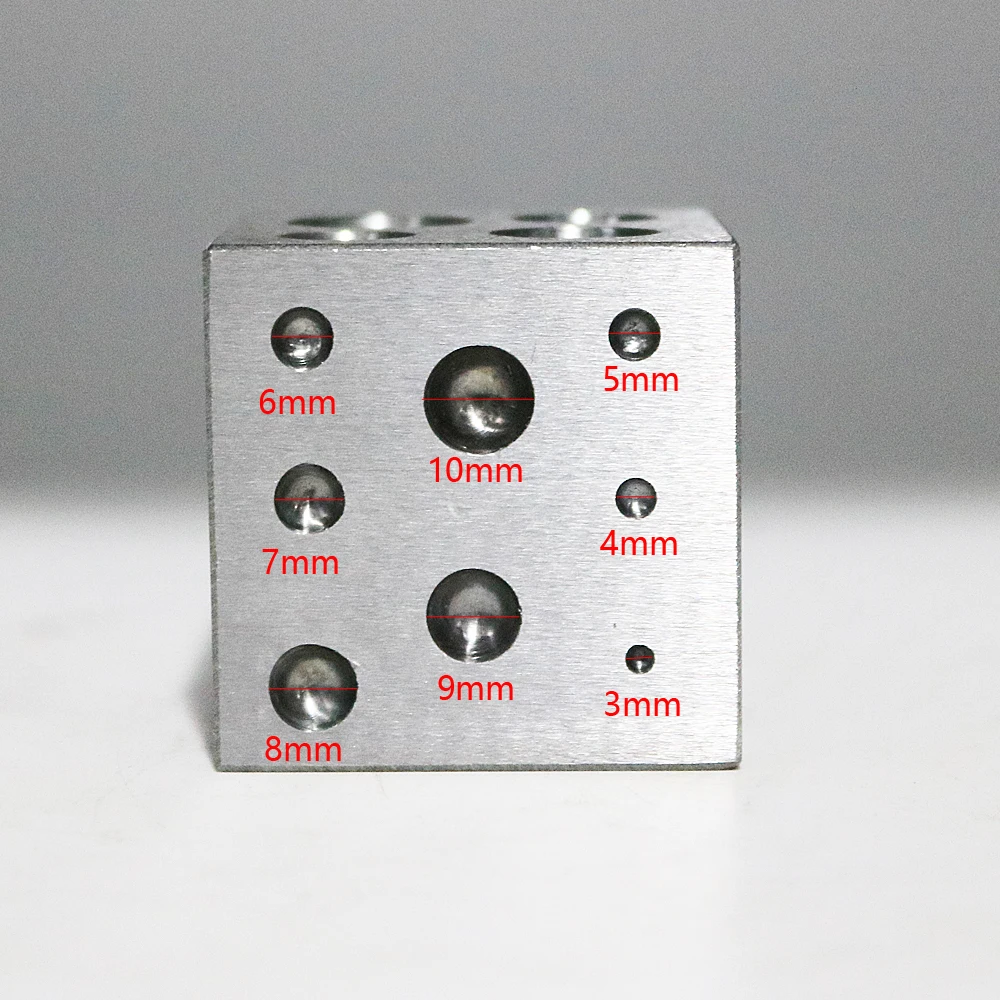 PHYHOO Dapping Block Square with Polished High Carbon Steel Cavities Bell Making Punching Tools Jewelry Making Tools