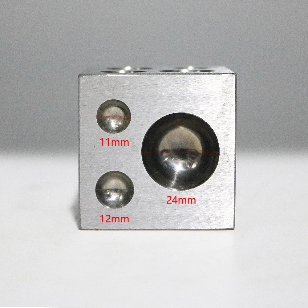 PHYHOO Dapping Block Square with Polished High Carbon Steel Cavities Bell Making Punching Tools Jewelry Making Tools