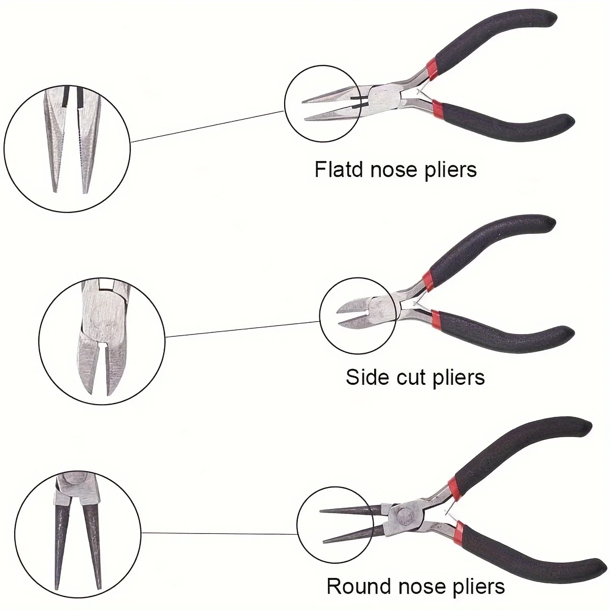 DIY Jewelry Making Tool Set 8pcs Handmade Pliers, Scissor, Tweezers, Jump Ring Opener, Suitable For Jewelry Handmade Pracise