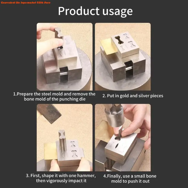 Jewelry Clasp Press Tool Set Necklace Punching Molds Bracelet Making Molds Adjustable Steel Die Cutter for Jewelry