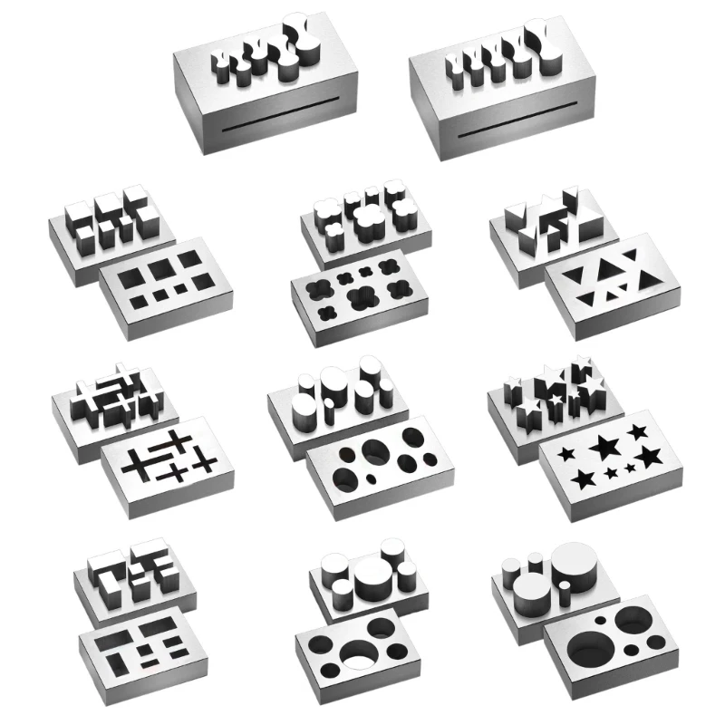 Jewelry Clasp Press Tool Set Necklace Punching Molds Bracelet Making Molds Adjustable Steel Die Cutter for Jewelry