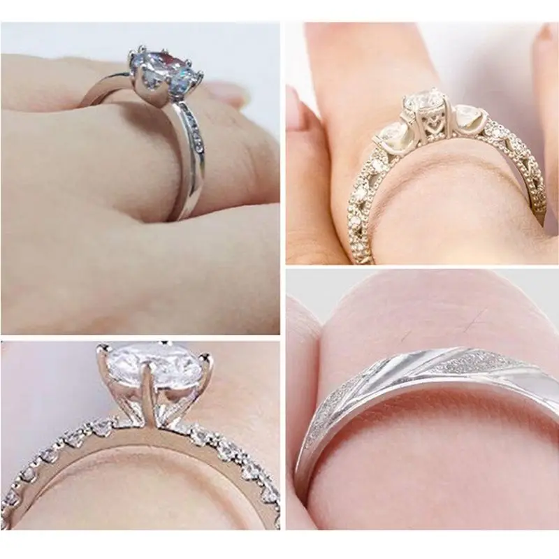 8/12/34 Pcs/Set Silicone Invisible Clear Ring Size Adjuster Guard Tightener Resizing Jewelry Tools Resizer Loose Rings