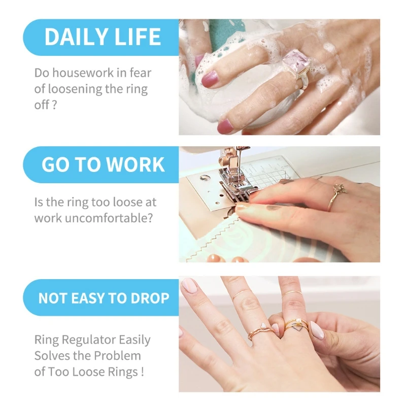 8/12/34 Pcs/Set Silicone Invisible Clear Ring Size Adjuster Guard Tightener Resizing Jewelry Tools Resizer Loose Rings