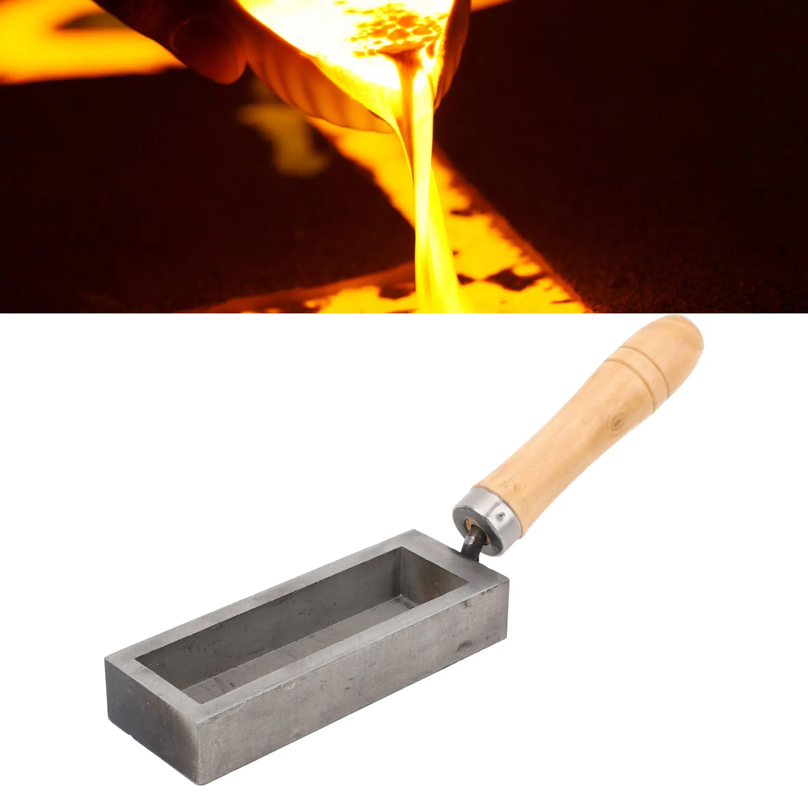 Gold Bar Casting Mold Silver Ingot Mold 4 Inch Portable Oil Gold Bar Cast Iron Ingot Mold for DIY