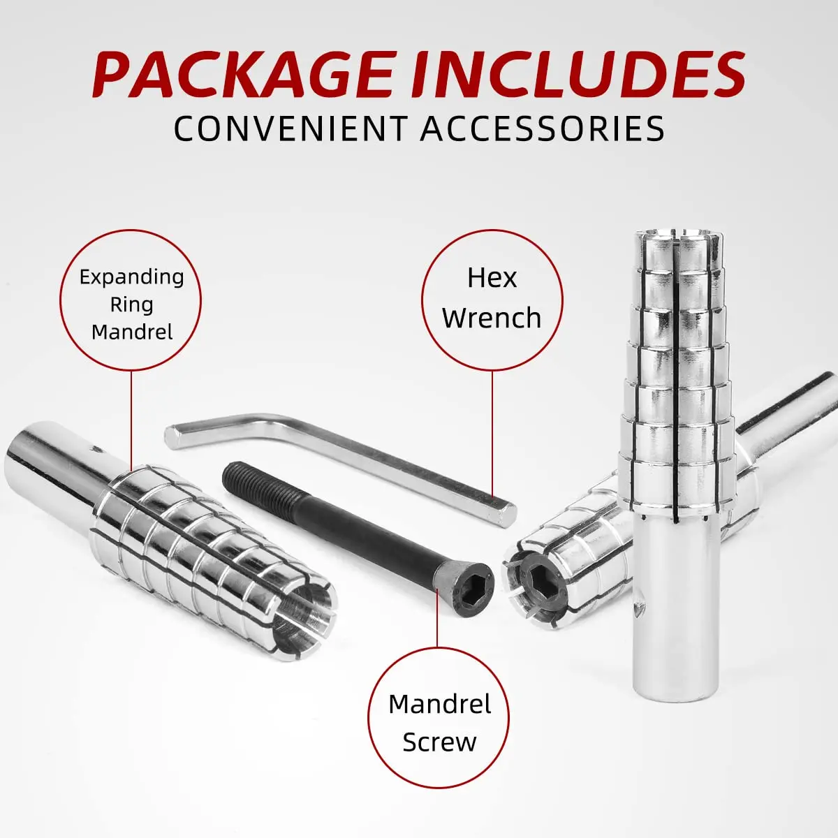 Expanding Stainless Steel Ring Mandrel with Hex Allen Key, Heavy Duty Ring Shaper Tool for Ring Turning and Ring Making, Ring S