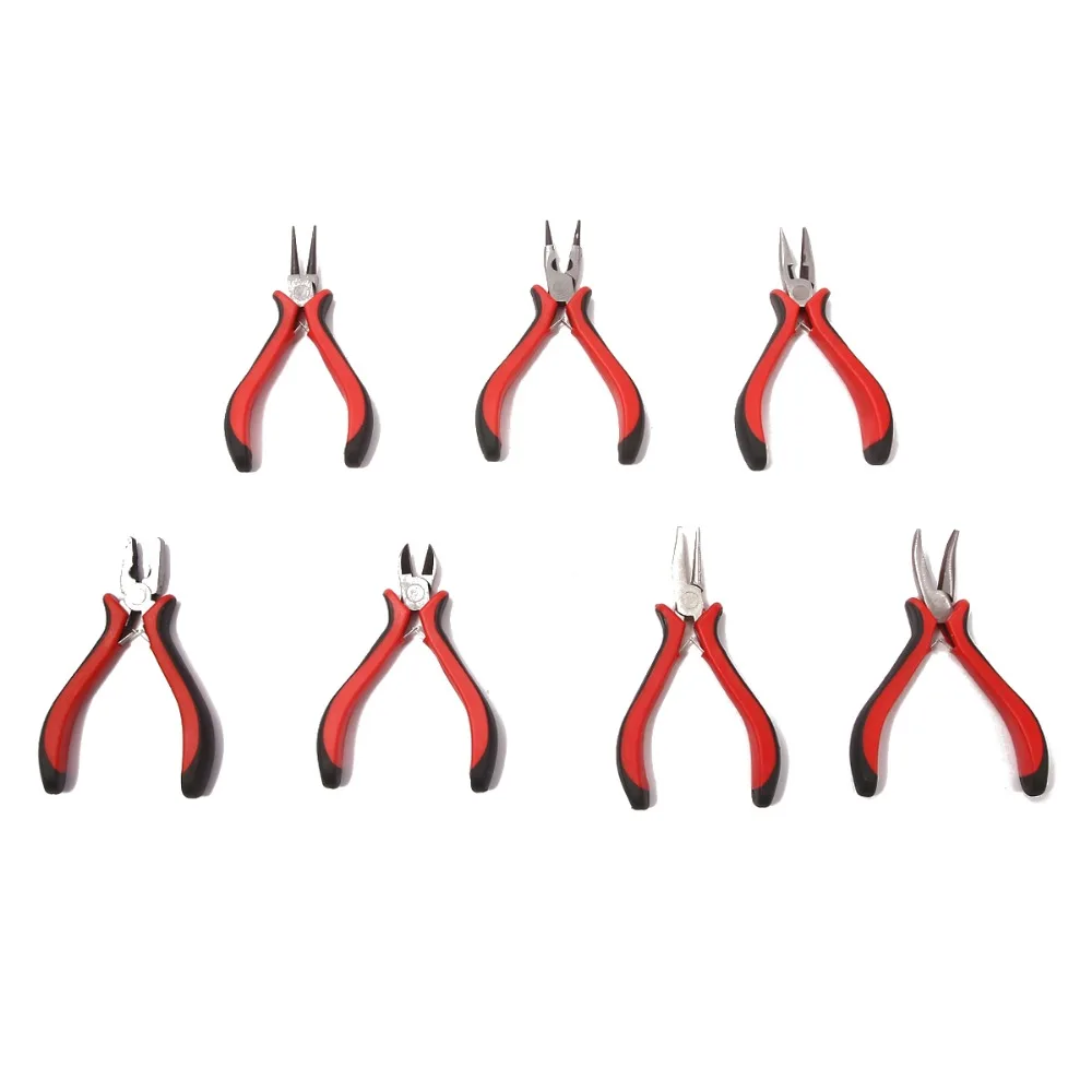 Mini Pliers Tools Set for Jewelry Making Beading round Flat Long Needle Nose Cutting Wire Complete Beading Jewelry Equipment Kit