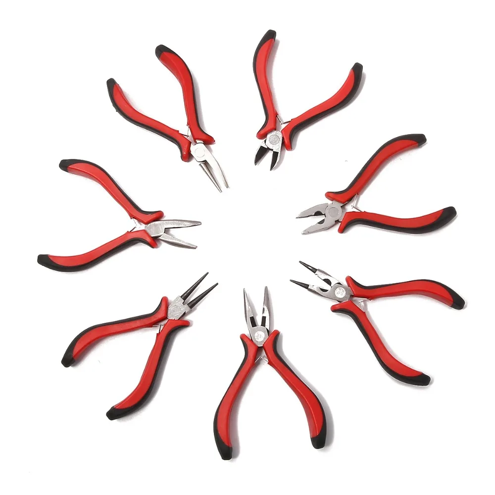 Mini Pliers Tools Set for Jewelry Making Beading round Flat Long Needle Nose Cutting Wire Complete Beading Jewelry Equipment Kit