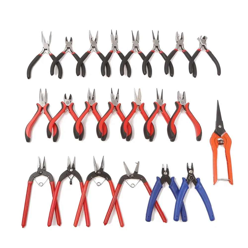 Mini Pliers Tools Set for Jewelry Making Beading round Flat Long Needle Nose Cutting Wire Complete Beading Jewelry Equipment Kit