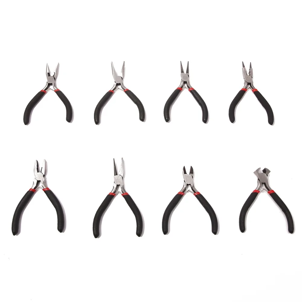 Mini Pliers Tools Set for Jewelry Making Beading round Flat Long Needle Nose Cutting Wire Complete Beading Jewelry Equipment Kit