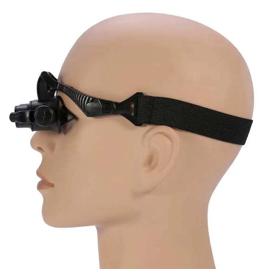 10X 15X 20X 25X Head Band Double Eye Magnifier Eyeglasses Magnifying Glass 8Pcs Lens LED Light Loupe Jewelry Watch Repair Tool