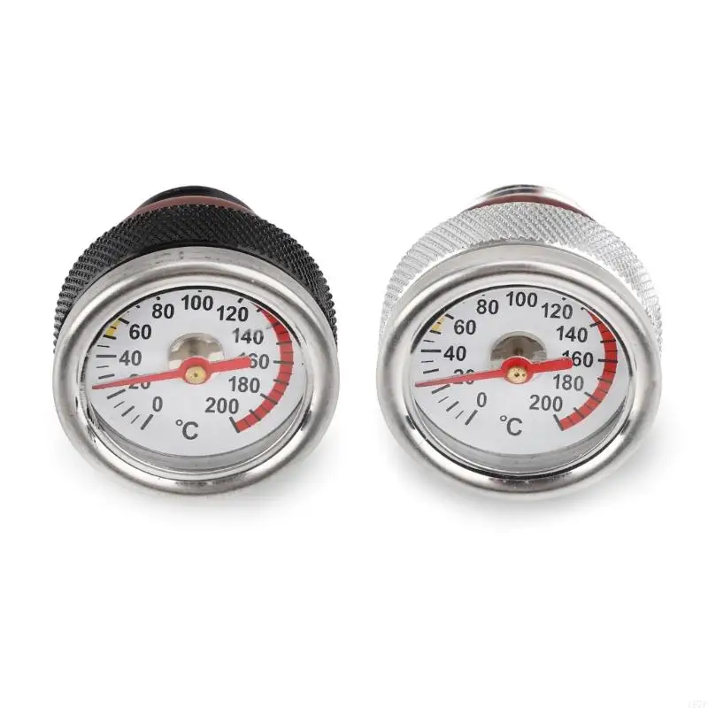 157F M20x1.5 Oil Temp Temperature Gauge Filler Caps for Motorcycle 0-200℃ Black/Silver
